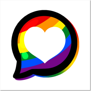 LGBTQ+ Pride Heart Speech Bubble - Gay Posters and Art